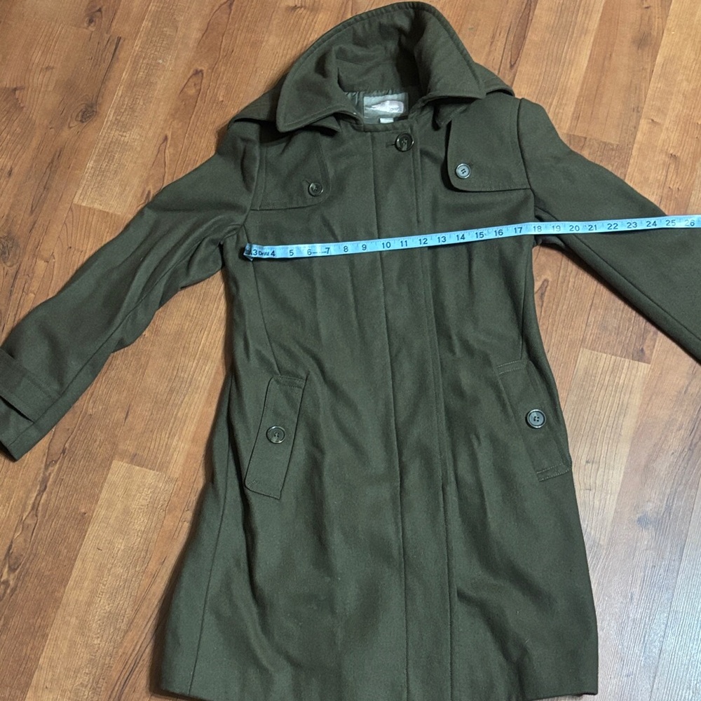 Elegant  Green Wool Trench Coat